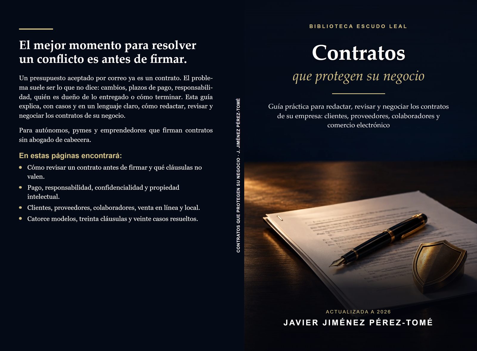 Cubierta completa de la edición en tapa blanda de «Contratos que protegen su negocio»