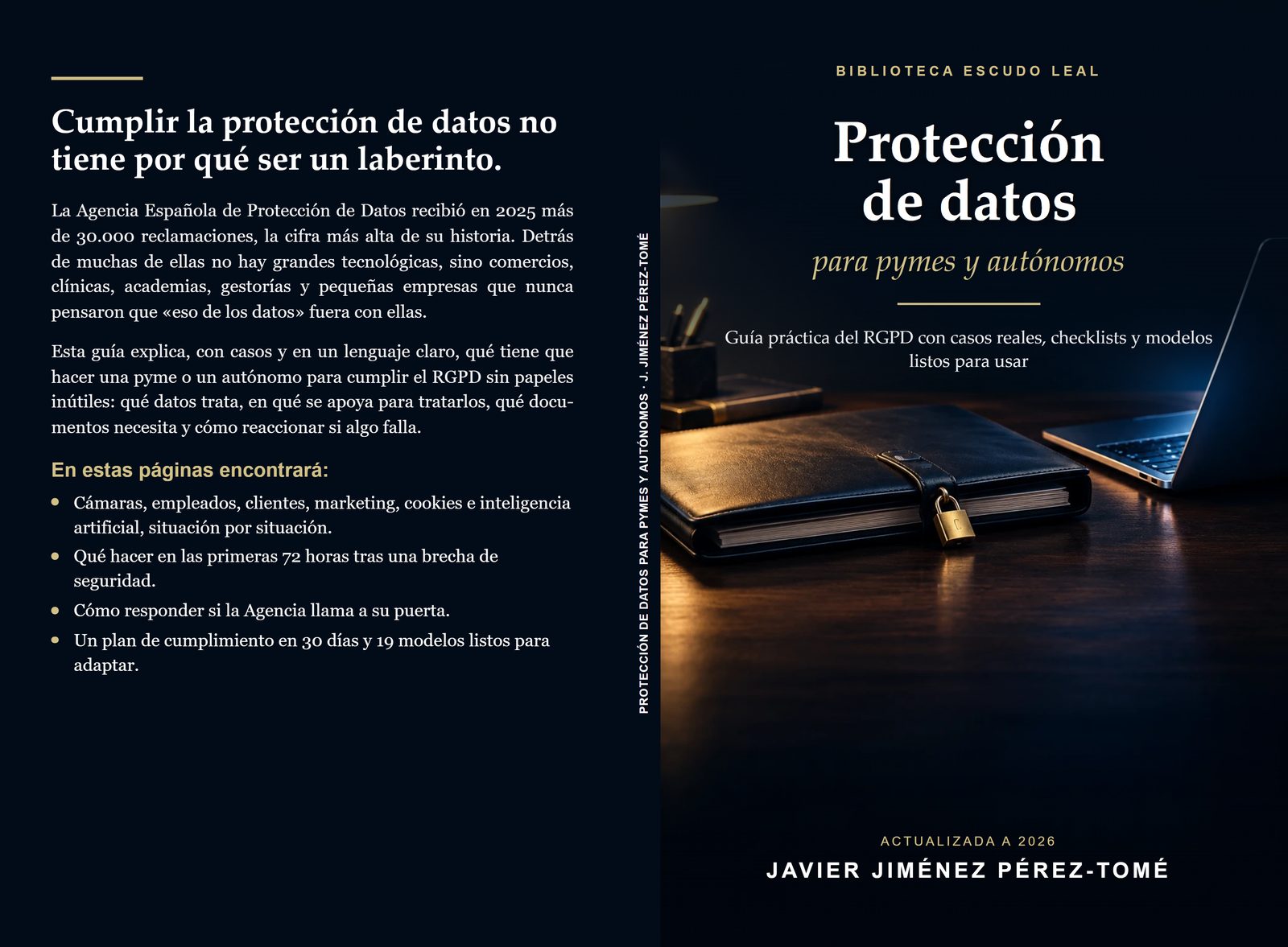 Cubierta completa de la edición en tapa blanda de «Protección de datos para pymes y autónomos»